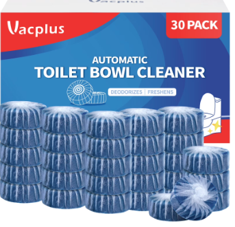 Vacplus Toilet Bowl Cleaners Tablets Fragrance Free 1.7 oz 30 Pack